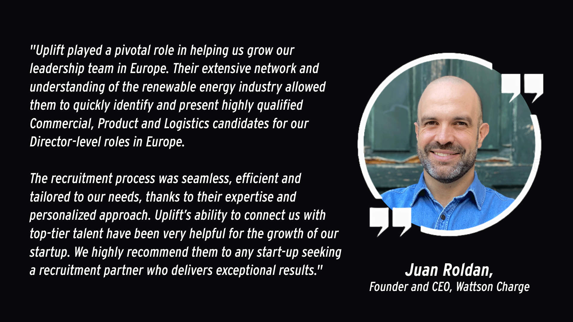 Juan Roldan, Founder and CEO, Wattson Charge
